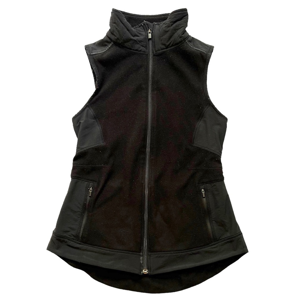 Women’s Athleta Black Fleece Vest Size Small